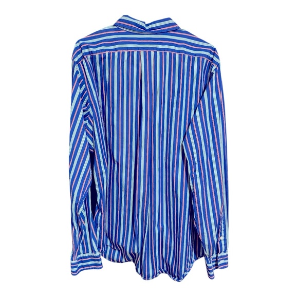 Polo Ralph Lauren Mens XL Classic‎ Fit Blue Stripe Long Sleeve Button Shirt - Picture 5 of 5